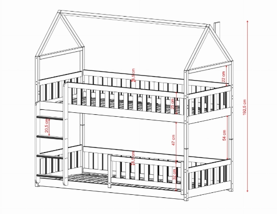 Slika Krevet na kat kućica POLA 90x200 zeleni