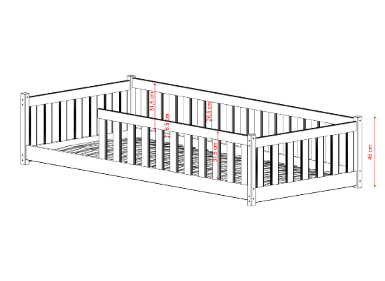 Slika Montessori krevet BELLA 90x200 bež