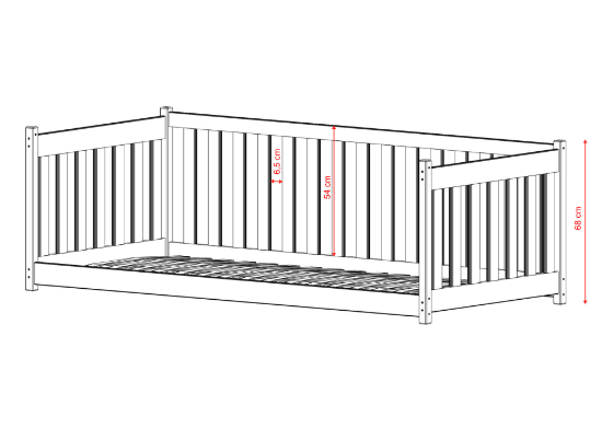 Slika Krevet s ogradicom CONCEPT 90x200 bež