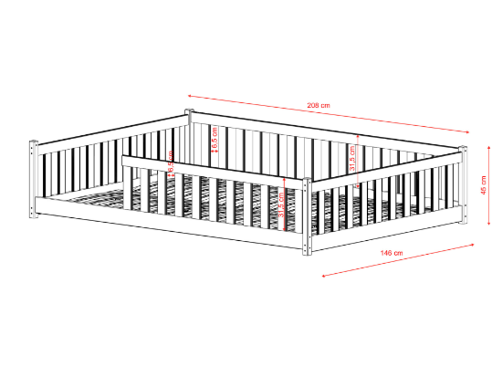 Slika Montessori krevet MATI 140x200 bež