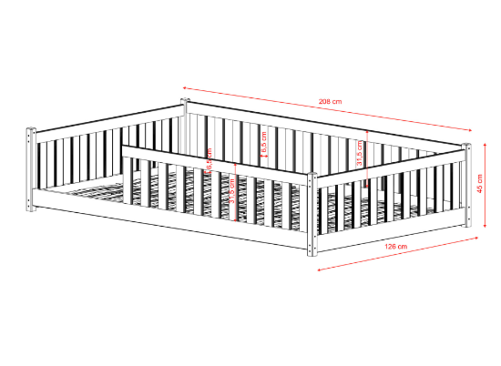 Slika Montessori krevet OTIS 120x200 bež
