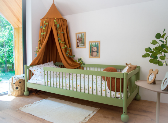 Slika Montessori krevet STAR 90x200 zeleni