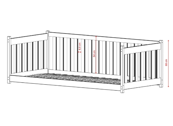 Slika Krevet s ogradicom CONCEPT 80x180 smeđi