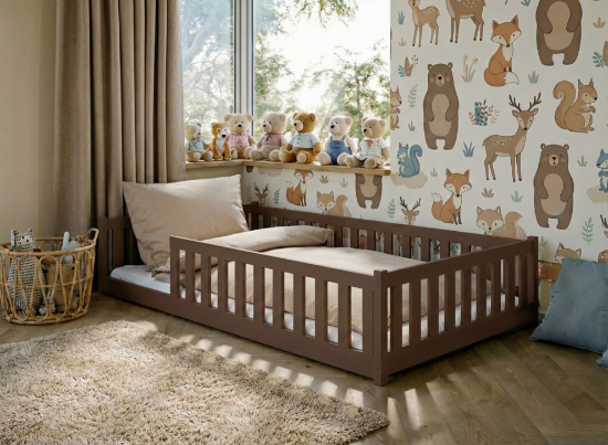Slika Montessori krevet OTIS 120x200 tamnosmeđi