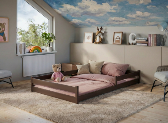 Slika Montessori krevet ZOFIA 120x200 tamnosmeđi