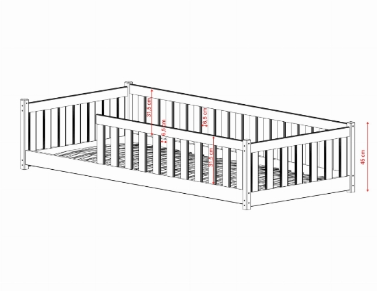 Slika Montessori krevet BELLA 80x160 krem