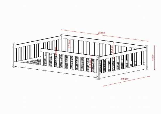 Slika Montessori krevet MATI 140x200 krem