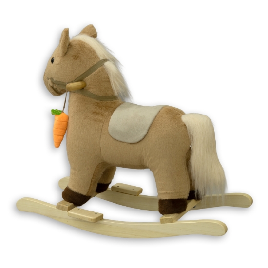 Slika Konjić na ljuljanje Mini - Pony bež s mrkvom Bertonne 