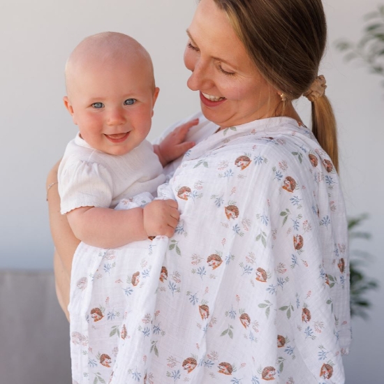 Slika Tetra pelene Muslin Ježić, zelena BabyOno 
