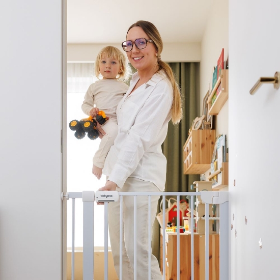 Slika Zaštitna ograda 75-96 cm, bijela Babyono 