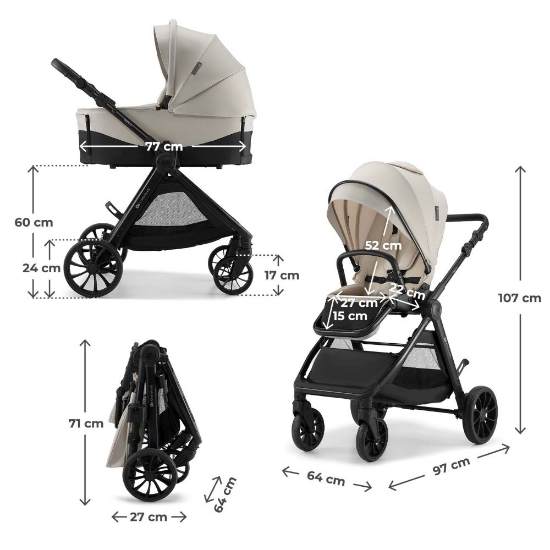 Slika Dječja kolica VESTO 2 3u1, Beige Kinderkraft 