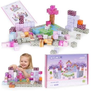 Slika Magnetni set građevinske kocke Ljubimci - 140 dijelova