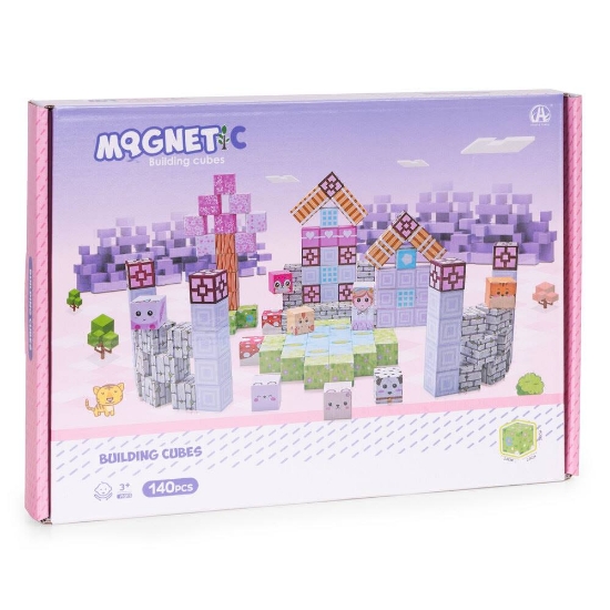 Slika Magnetni set građevinske kocke Ljubimci - 140 dijelova