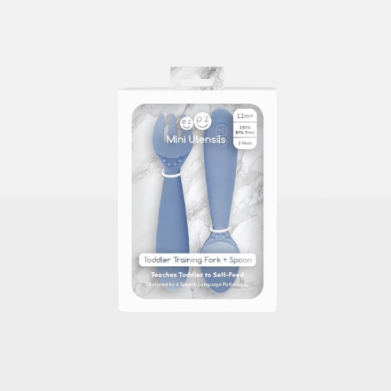 Slika Dječja vilica i žlica za samostalno hranjenje Mini Utensils – ezpz 