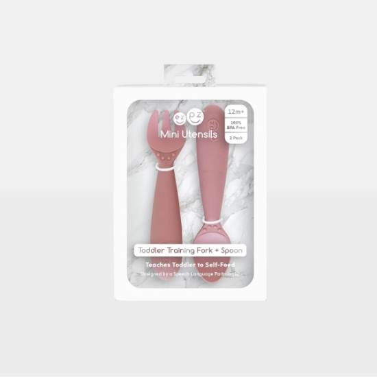 Slika Dječja vilica i žlica za samostalno hranjenje Mini Utensils – ezpz 