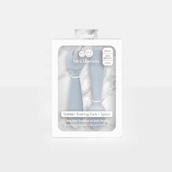 Slika Dječja vilica i žlica za samostalno hranjenje Mini Utensils – ezpz 
