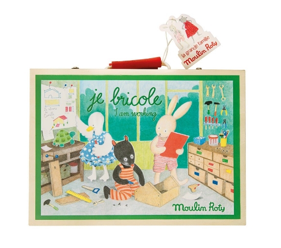 Slika Drveni kofer s alatom La Grande Famille Moulin Roty 