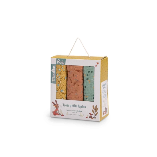 Slika Set od 3 muslin tetra pelene Trois Petits Lapins Moulin Roty 