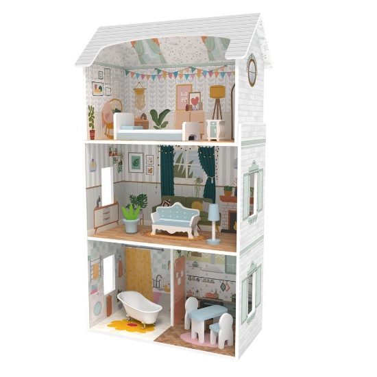 Slika Drvena kućica za lutke 8211 Moni Toys 