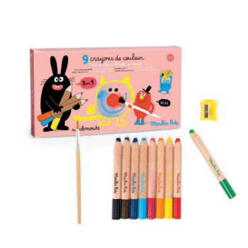 Slika 3 u 1 bojice Les Schmouks 9 komada Moulin Roty 