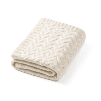 Slika Pletena dekica od merino vune 75x100 cm, ecru BabyOno 