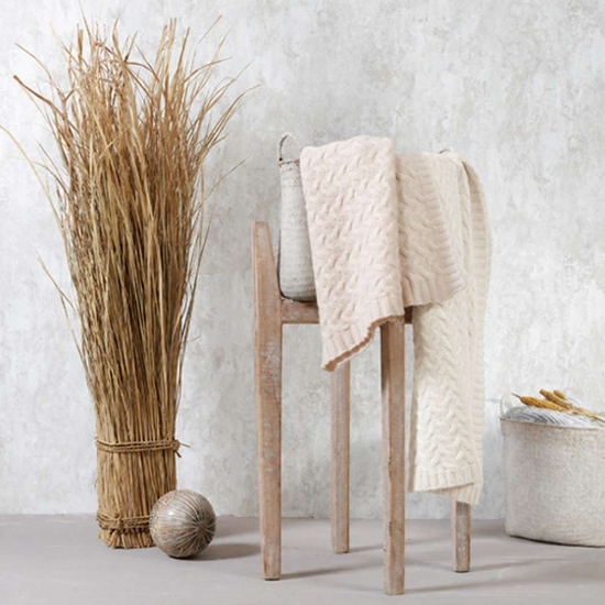 Slika Pletena dekica od merino vune 75x100 cm, ecru BabyOno 