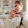 Slika Pletena dekica od merino vune 75x100 cm, ecru BabyOno 