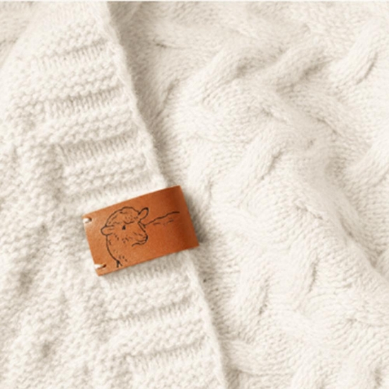 Slika Pletena dekica od merino vune 75x100 cm, ecru BabyOno 