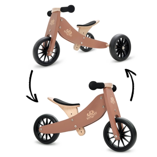 Slika Drvena dječja guralica Tiny Tot 2 u 1 mocha Kinderfeets